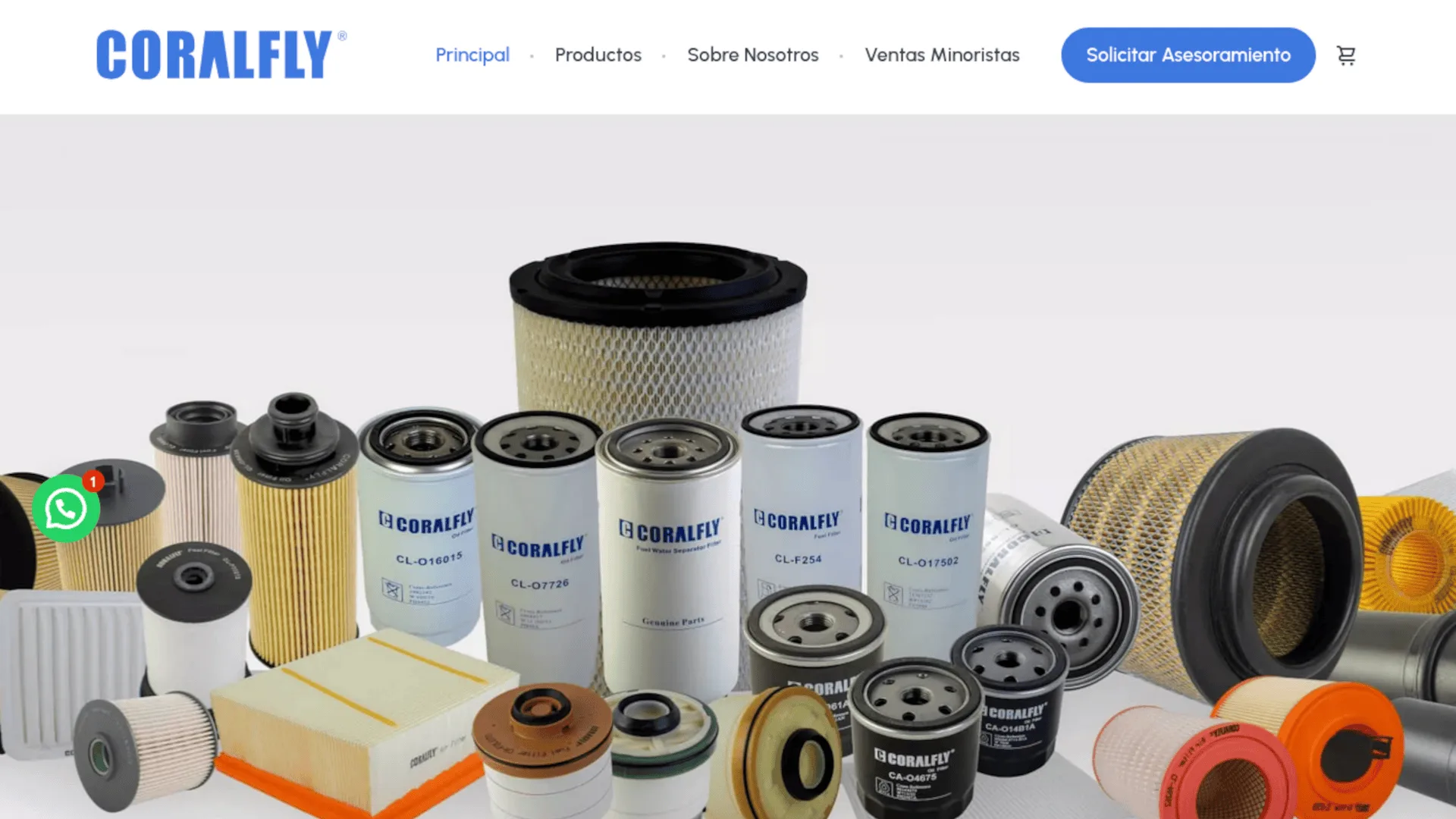 Sitio web y catálogo de productos Coralfly desarrollado por Mi Web Rentable