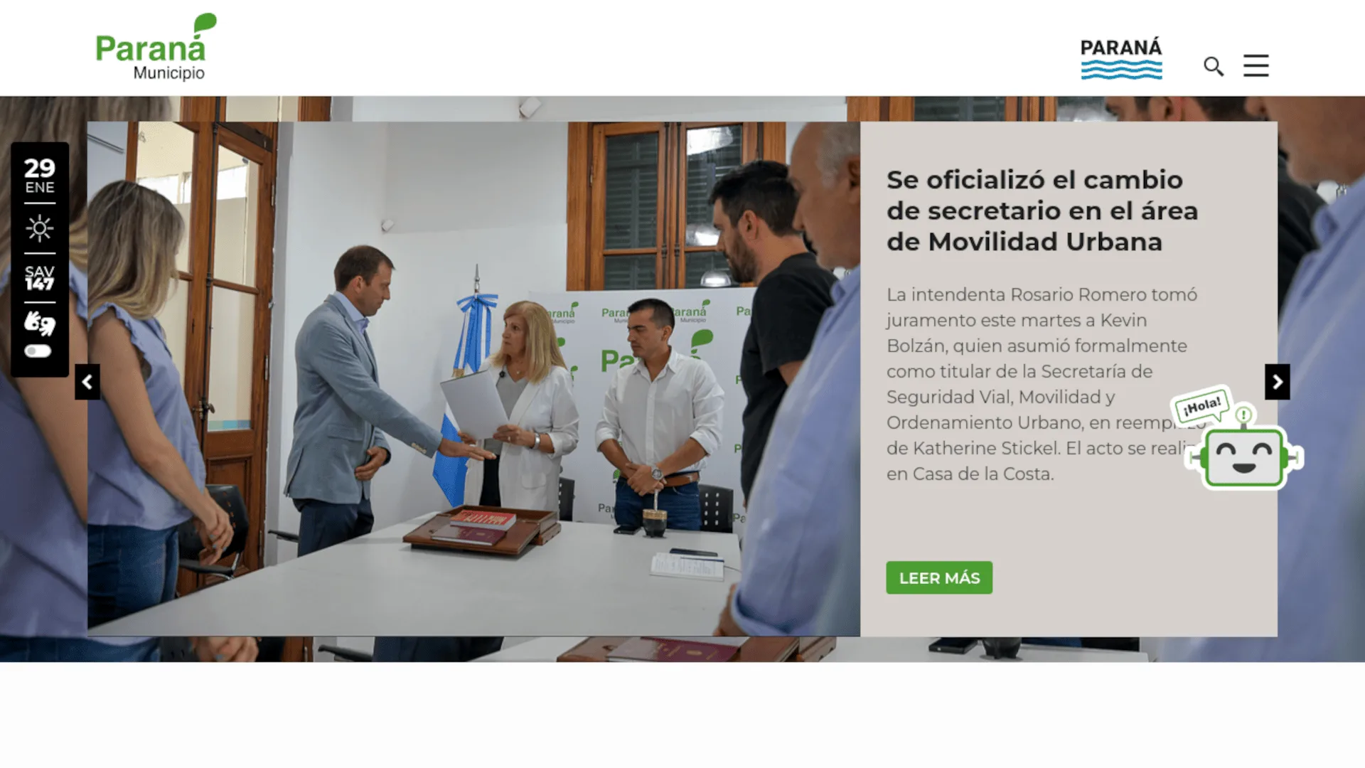 Sitio web de la Municipalidad de Paraná desarrollado por Mi Web Rentable